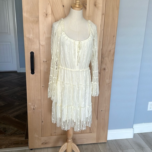 Scully Lace Stretchy Summer Cottagecore Long Sleeve Dolly Parton Dress M - Picture 1 of 6